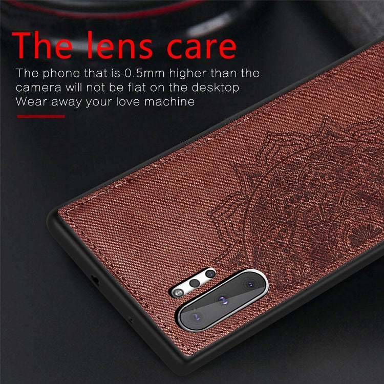 Embossed Mandala Pattern Magnetic PC + TPU + Fabric Shockproof Case for Galaxy Note10+, with Lanyard