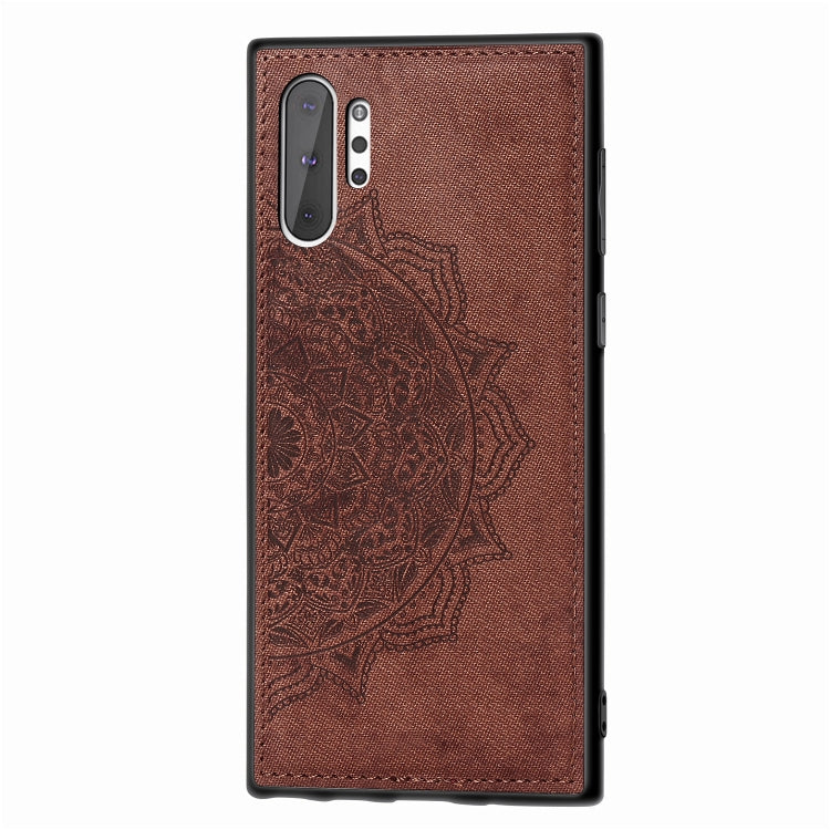 Embossed Mandala Pattern Magnetic PC + TPU + Fabric Shockproof Case for Galaxy Note10+, with Lanyard
