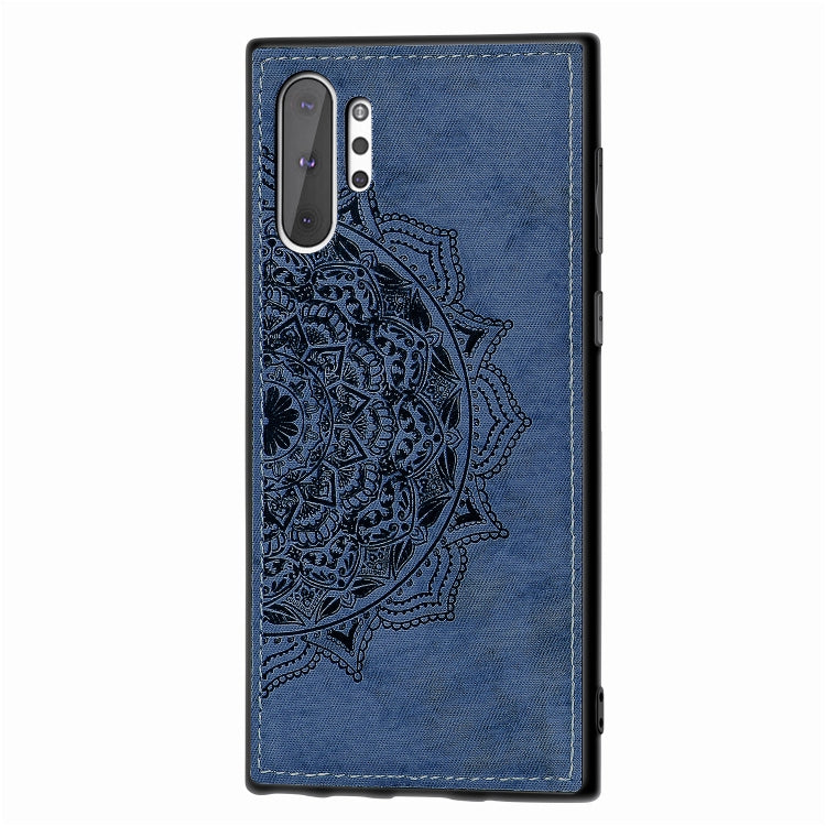 Embossed Mandala Pattern Magnetic PC + TPU + Fabric Shockproof Case for Galaxy Note10+, with Lanyard