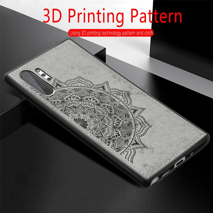 Embossed Mandala Pattern Magnetic PC + TPU + Fabric Shockproof Case for Galaxy Note10+, with Lanyard