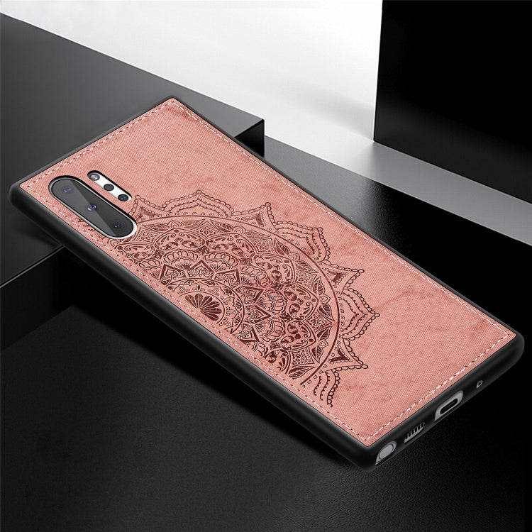 Embossed Mandala Pattern Magnetic PC + TPU + Fabric Shockproof Case for Galaxy Note10+, with Lanyard