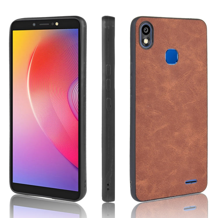 Shockproof Sheep Skin PC + PU + TPU Case For Infinix Smart 2 HD / X609(Brown)