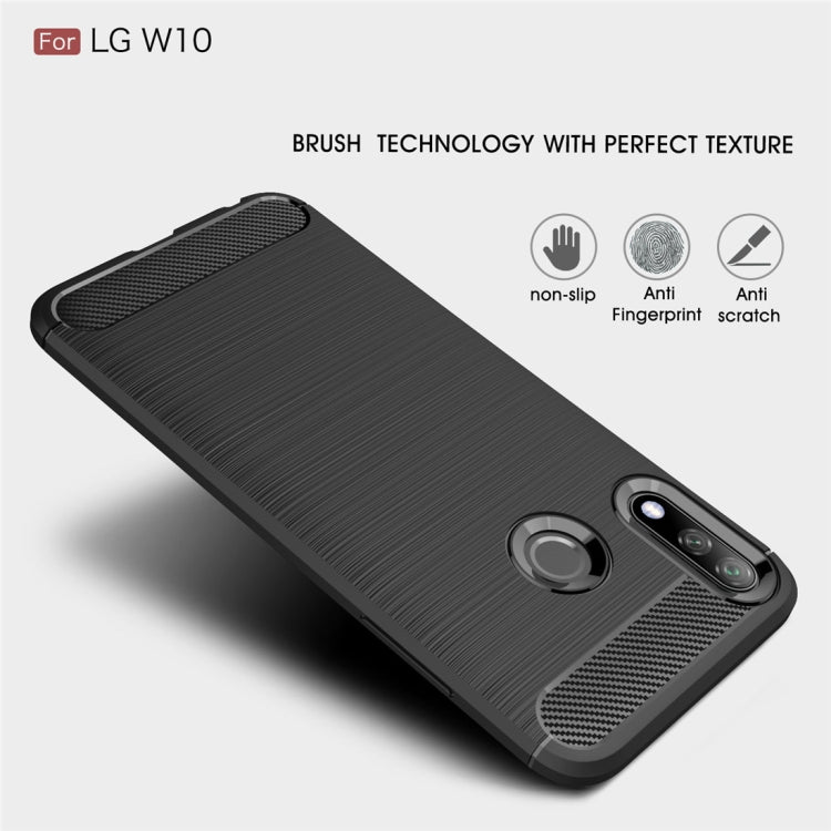 Brushed Texture Carbon Fiber TPU Case for LG W10