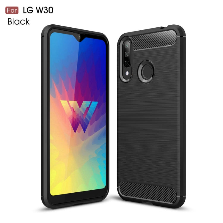 Brushed Texture Carbon Fiber TPU Case for LG W30