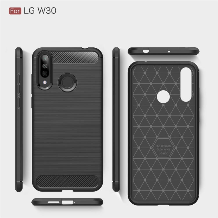 Brushed Texture Carbon Fiber TPU Case for LG W30
