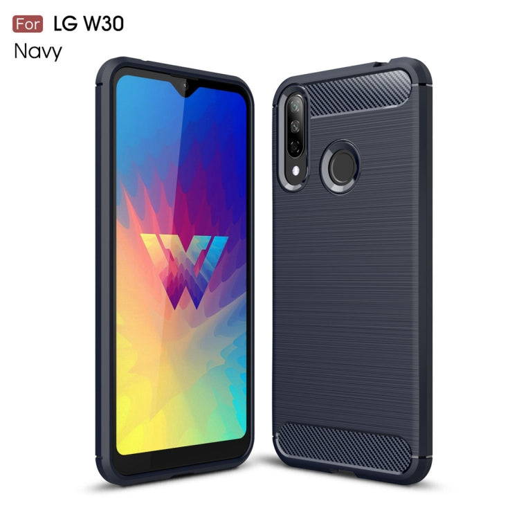 Brushed Texture Carbon Fiber TPU Case for LG W30