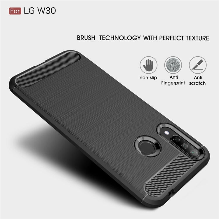 Brushed Texture Carbon Fiber TPU Case for LG W30
