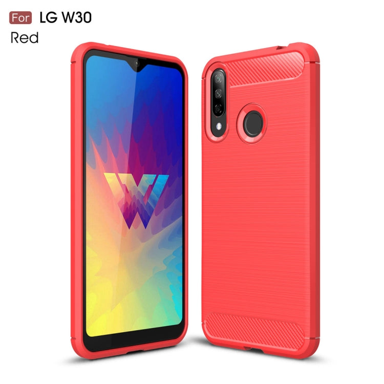 Brushed Texture Carbon Fiber TPU Case for LG W30