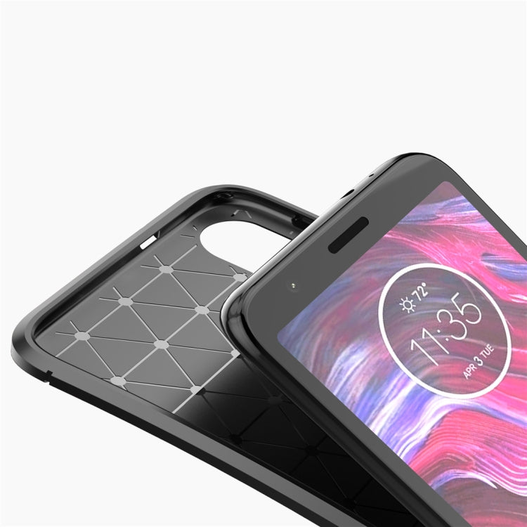 Beetle Series Carbon Fiber Texture Shockproof TPU Case for MOTO E6