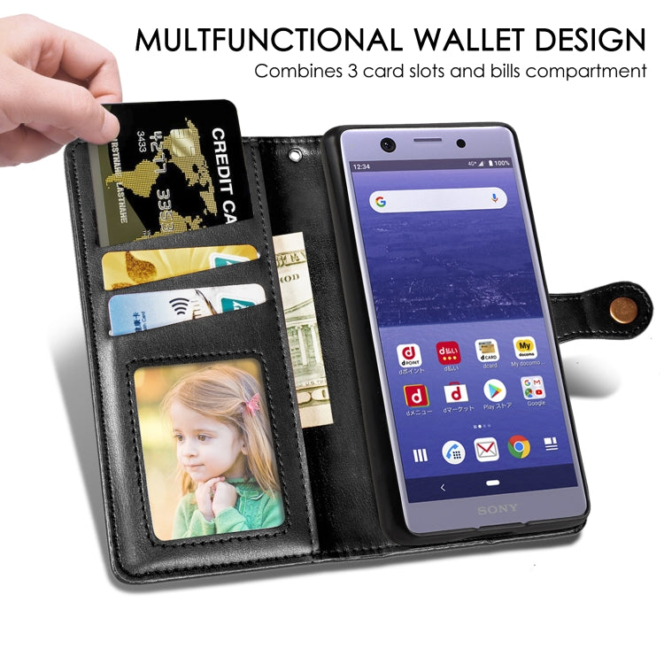 Retro Solid Color Leather Buckle Mobile Phone Protection Leather Case with Lanyard & Photo Frame & Card Slot & Wallet & Bracket Function for Sony Xperia XZ4 Compact / Xperia XZ4 Mini