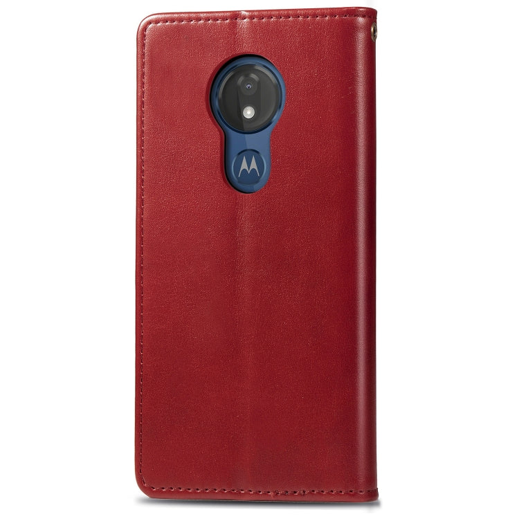 Retro Solid Color Leather Buckle Mobile Phone Protection Leather Case with Lanyard & Photo Frame & Card Slot & Wallet & Bracket Function for Motorola Moto G7 Play