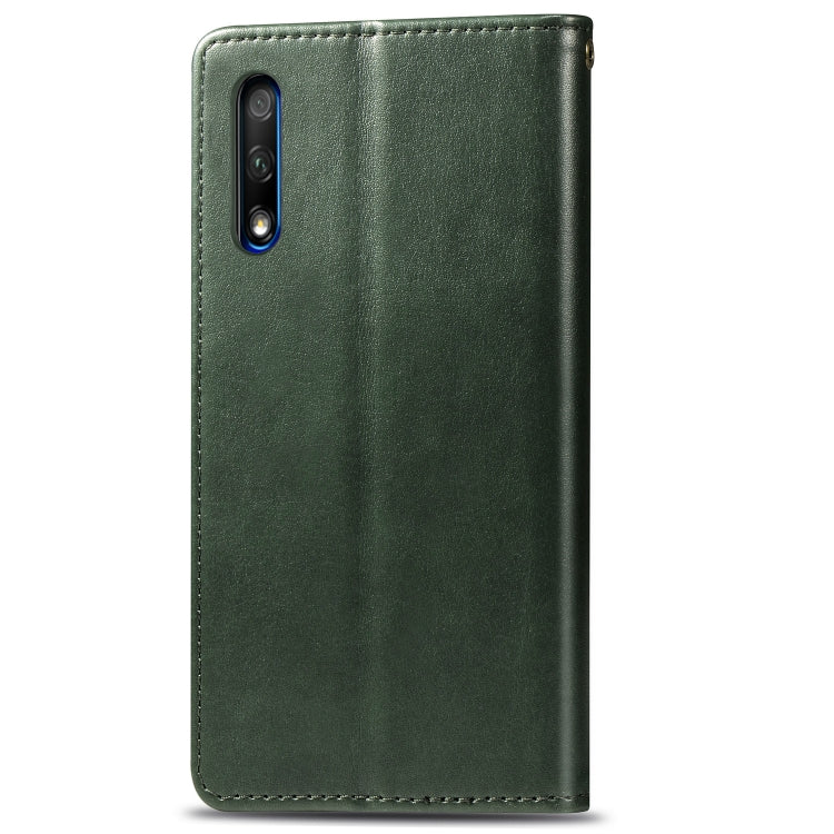 Retro Solid Color Leather Buckle Mobile Phone Protection Leather Case with Lanyard & Photo Frame & Card Slot & Wallet & Bracket Function for Huawei Honor 9X