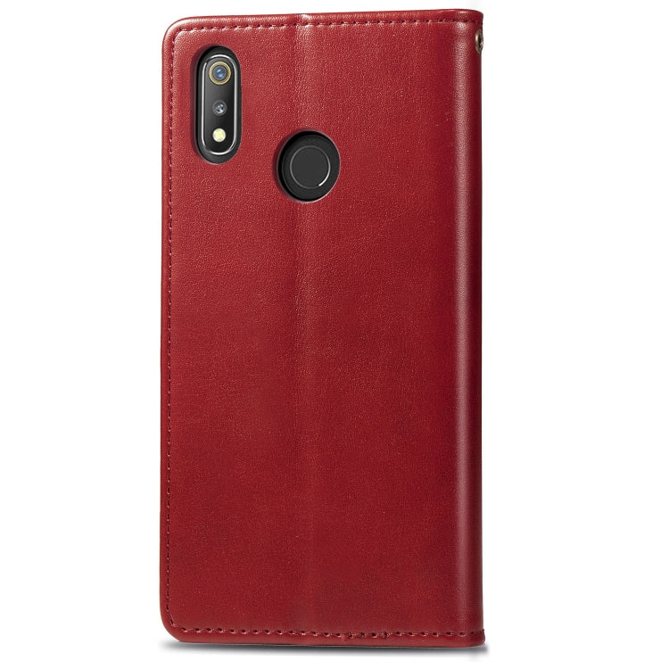 Retro Solid Color Leather Buckle Mobile Phone Protection Leather Case with Lanyard & Photo Frame & Card Slot & Wallet & Bracket Function for OPPO Realme 3 Pro