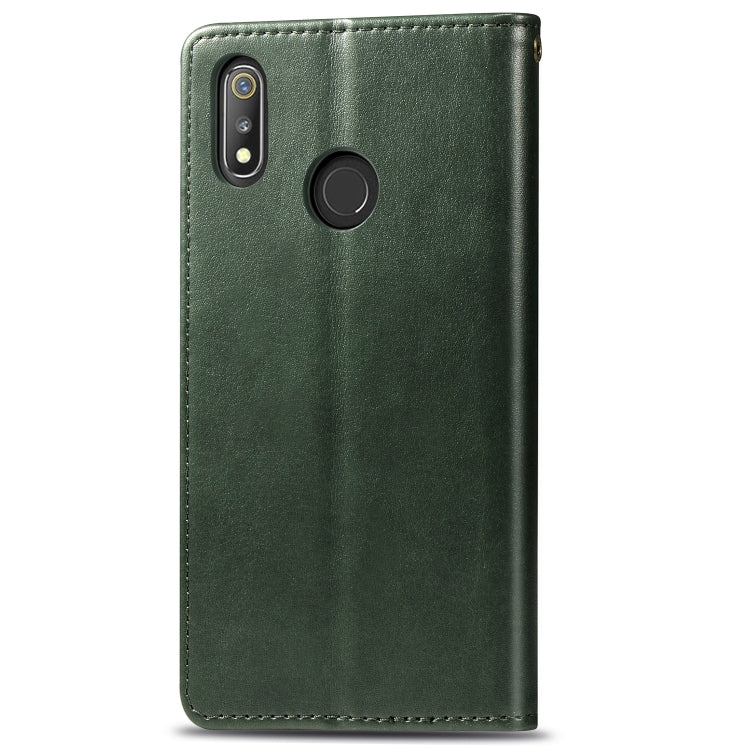 Retro Solid Color Leather Buckle Mobile Phone Protection Leather Case with Lanyard & Photo Frame & Card Slot & Wallet & Bracket Function for OPPO Realme 3 Pro