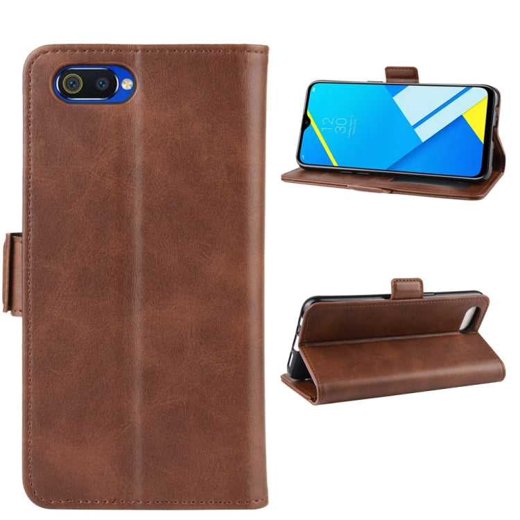 Dual-side Magnetic Buckle Horizontal Flip Leather Case for OPPO A1K / Realme C2, with Holder & Card Slots & Wallet & Photo Frame