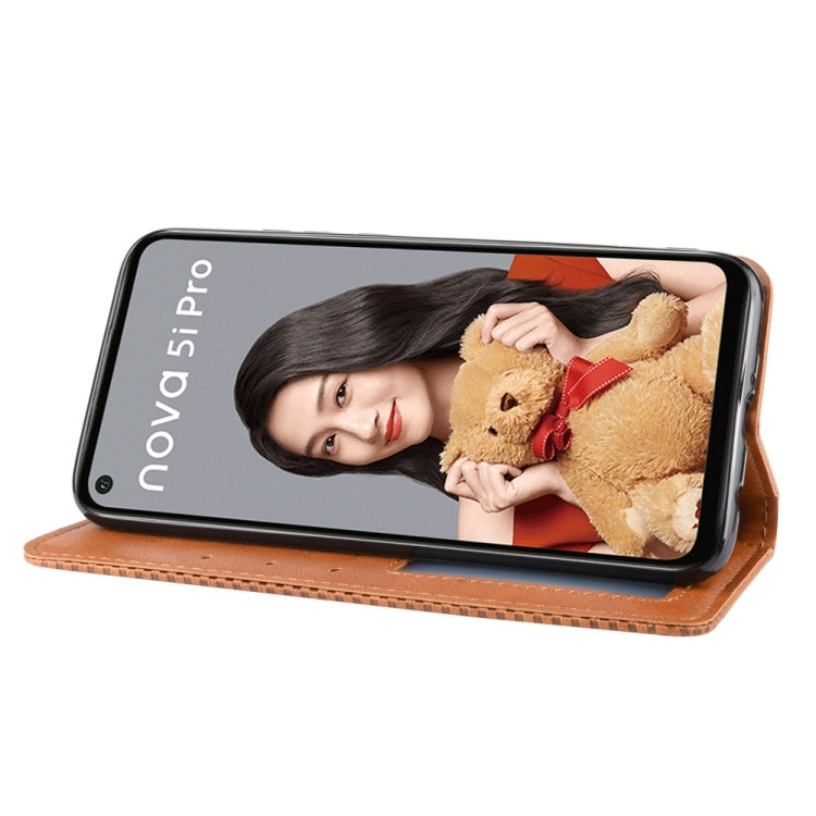 Magnetic Buckle Retro Crazy Horse Texture Horizontal Flip Leather Case for Huawei Nova 5i Pro / Mate 30 Lite, with Holder & Card Slots & Photo Frame