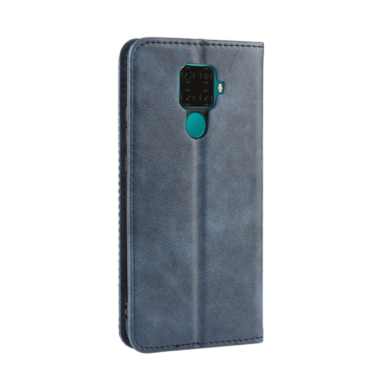 Magnetic Buckle Retro Crazy Horse Texture Horizontal Flip Leather Case for Huawei Nova 5i Pro / Mate 30 Lite, with Holder & Card Slots & Photo Frame