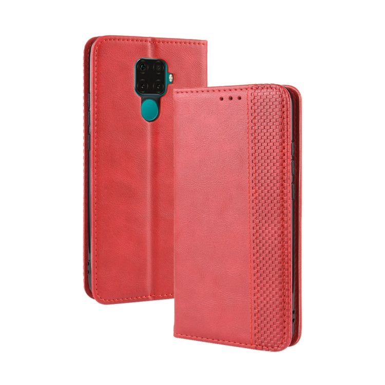 Magnetic Buckle Retro Crazy Horse Texture Horizontal Flip Leather Case for Huawei Nova 5i Pro / Mate 30 Lite, with Holder & Card Slots & Photo Frame
