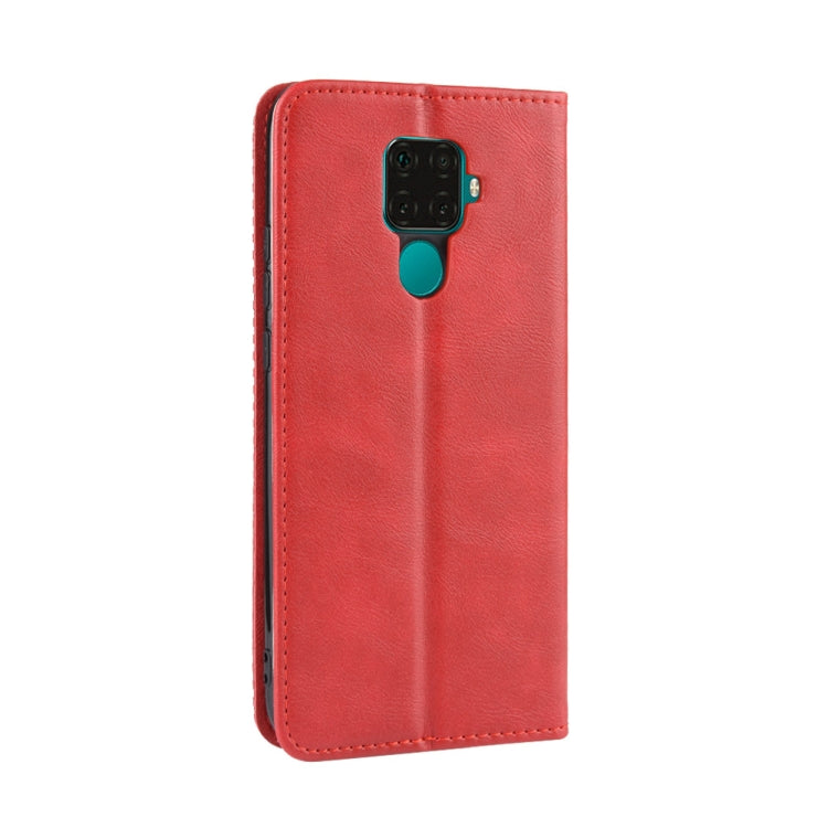 Magnetic Buckle Retro Crazy Horse Texture Horizontal Flip Leather Case for Huawei Nova 5i Pro / Mate 30 Lite, with Holder & Card Slots & Photo Frame