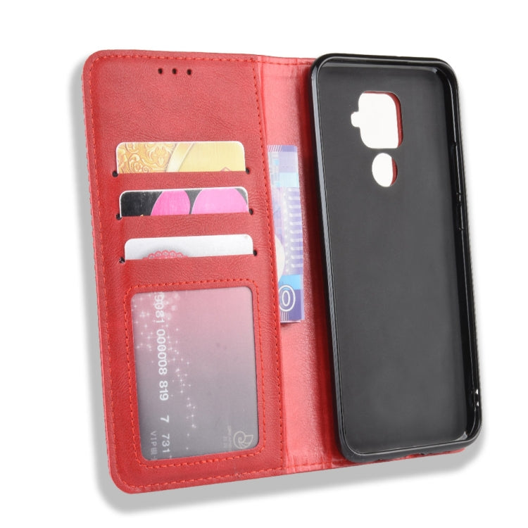 Magnetic Buckle Retro Crazy Horse Texture Horizontal Flip Leather Case for Huawei Nova 5i Pro / Mate 30 Lite, with Holder & Card Slots & Photo Frame