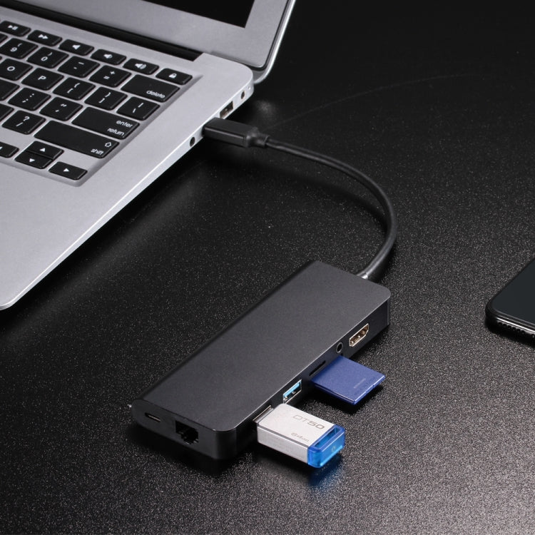 Type-c Turn hdmi Gigabit Network Card Multi-Function Converter HDMI+RJ45+PD+Audio+USB3.02+SD+TF Eight-in-one Expansion Dock Multi-Function HUB