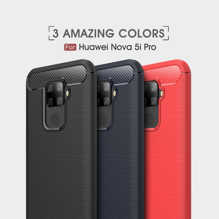Brushed Texture Carbon Fiber TPU Case for Huawei Nova 5i Pro