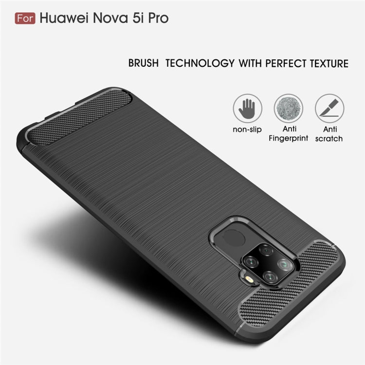 Brushed Texture Carbon Fiber TPU Case for Huawei Nova 5i Pro