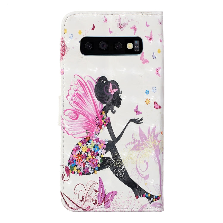3D Painted Pattern Left and Right Open Holster, With Stand & Card Slot & Wallet For Galaxy S10