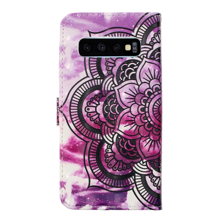 3D Painted Pattern Left and Right Open Holster, With Stand & Card Slot & Wallet For Galaxy S10