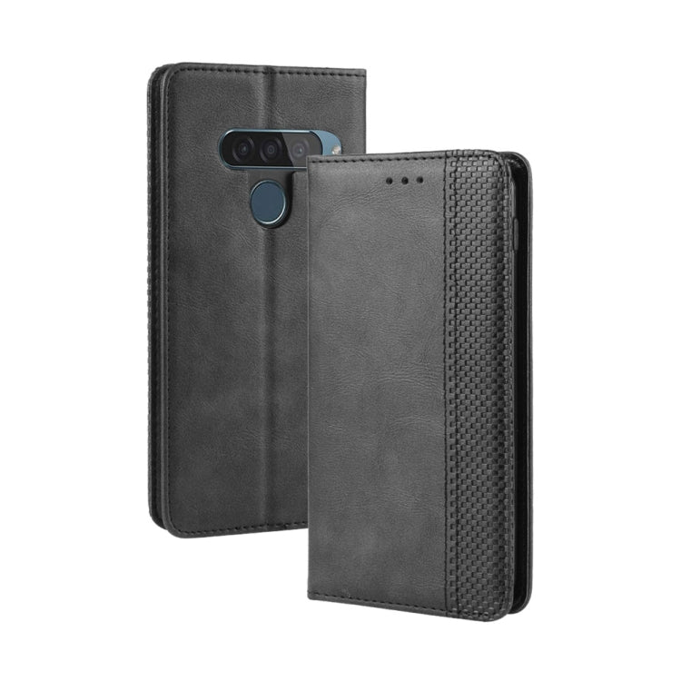 Magnetic Buckle Retro Crazy Horse Texture Horizontal Flip Leather Case for LG G8S ThinQ, with Holder & Card Slots & Photo Frame