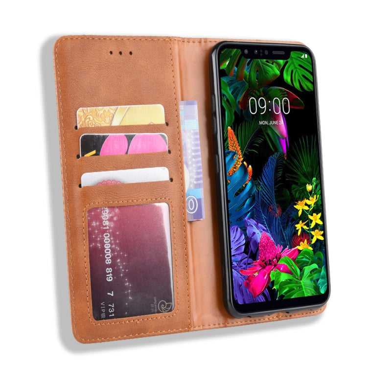 Magnetic Buckle Retro Crazy Horse Texture Horizontal Flip Leather Case for LG G8S ThinQ, with Holder & Card Slots & Photo Frame