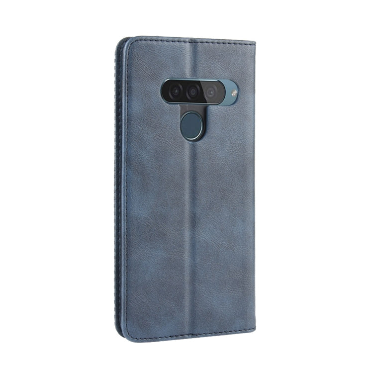 Magnetic Buckle Retro Crazy Horse Texture Horizontal Flip Leather Case for LG G8S ThinQ, with Holder & Card Slots & Photo Frame