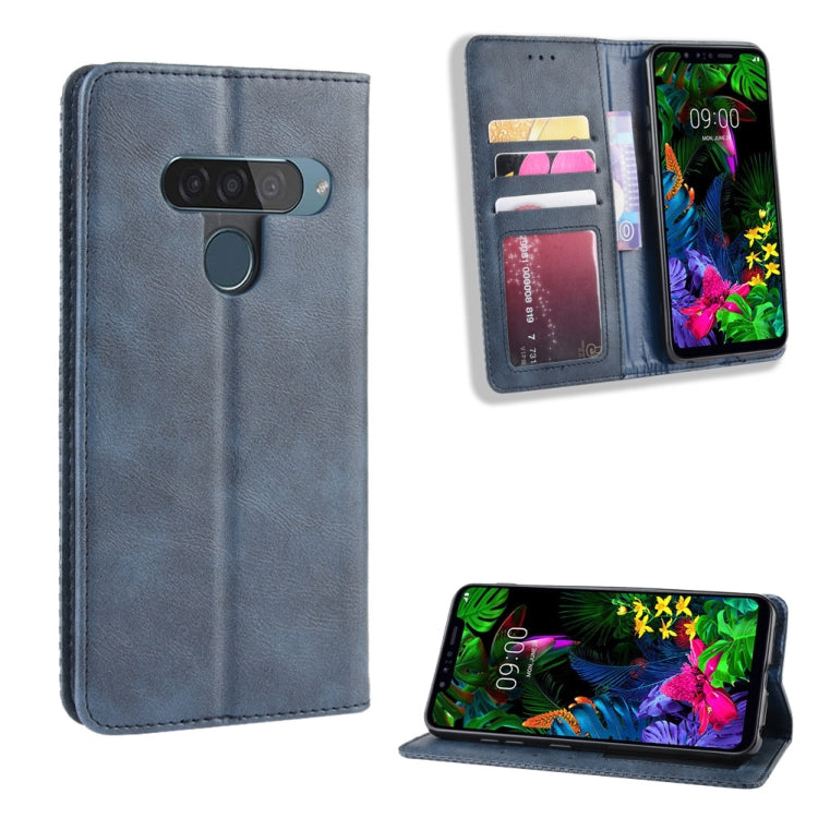 Magnetic Buckle Retro Crazy Horse Texture Horizontal Flip Leather Case for LG G8S ThinQ, with Holder & Card Slots & Photo Frame
