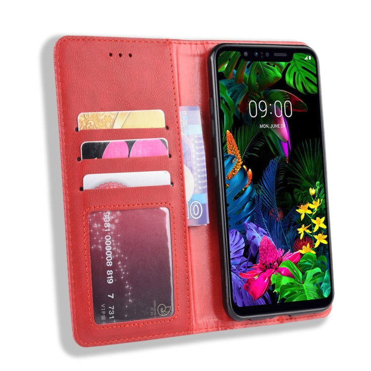 Magnetic Buckle Retro Crazy Horse Texture Horizontal Flip Leather Case for LG G8S ThinQ, with Holder & Card Slots & Photo Frame
