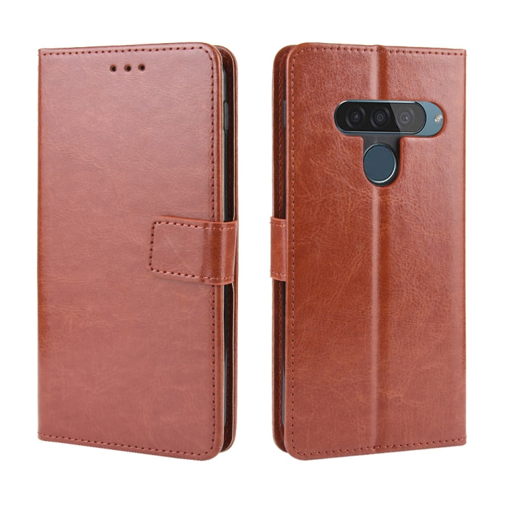 Retro Crazy Horse Texture Horizontal Flip Leather Case for LG G8S ThinQ , with Holder & Card Slots & Photo Frame