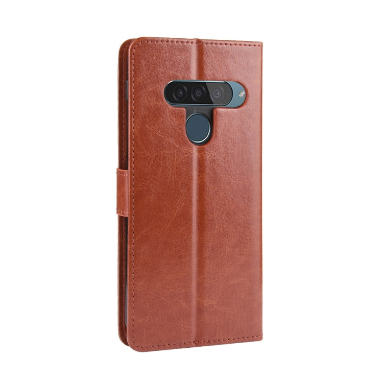 Retro Crazy Horse Texture Horizontal Flip Leather Case for LG G8S ThinQ , with Holder & Card Slots & Photo Frame