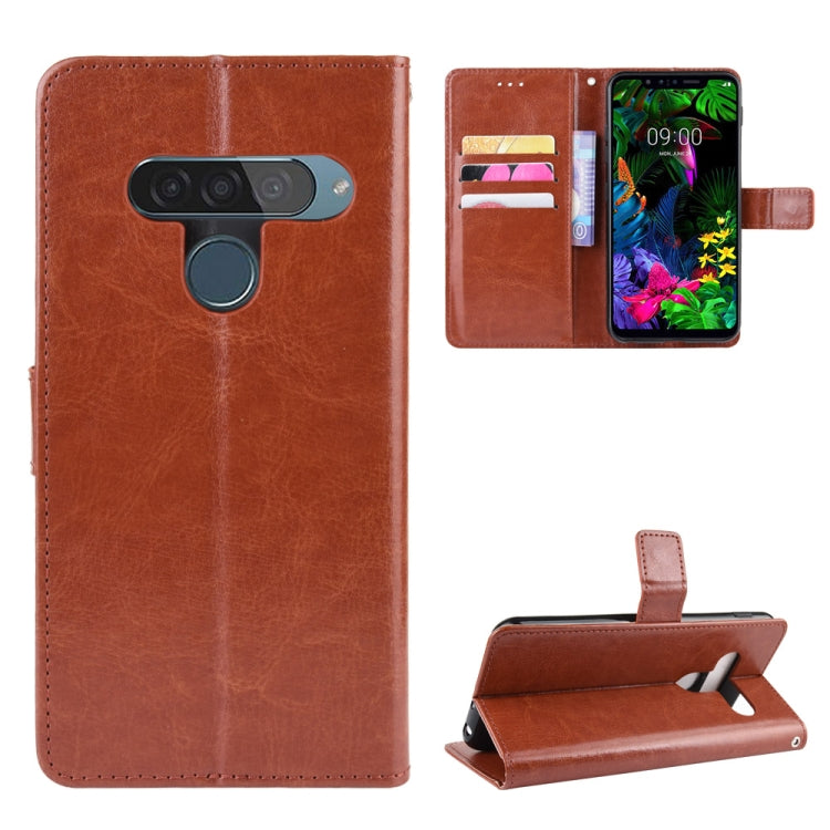 Retro Crazy Horse Texture Horizontal Flip Leather Case for LG G8S ThinQ , with Holder & Card Slots & Photo Frame