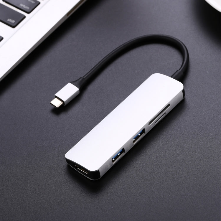 Type-C Type C Hub USB C USB3.1 Hub with HDMI 5 in 1  Combo Hub with 2 USB3.0 Ports SD TF Card Reader USB adapater