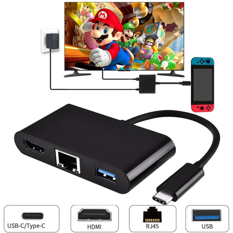 Type-C to HDMI 4K USB 3.0 Charging Port Adapter Cable Converter RJ45 Type PD