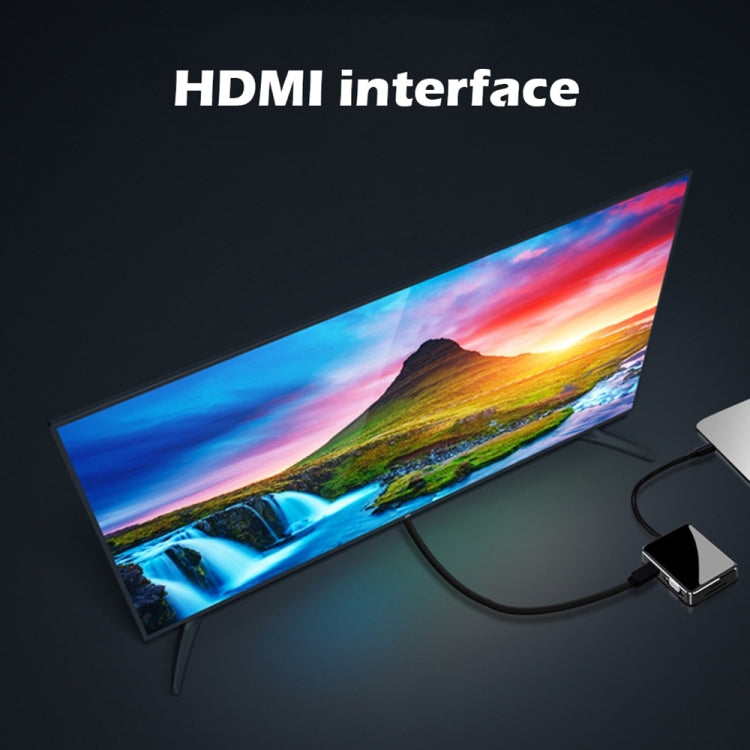 USB C to HDMI/VGA/USB 3.0 Hub Adapter, GOXMGO 7 in 1 USB C Hub Adapter with 3 USB 3.0 Port, SD TF Card Reader for 2016 2017 MacBook Pro, Type-C Devices