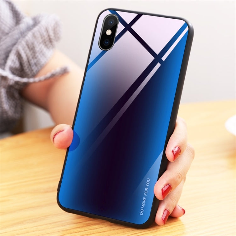 For iPhone X / XS Mocolo Gradient Color Glass Phone Case