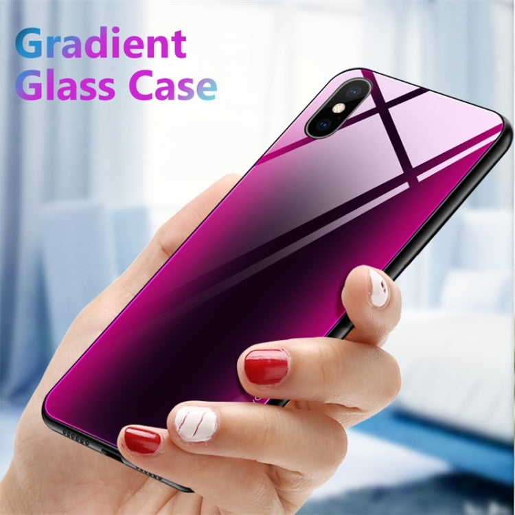 For iPhone XR Mocolo Gradient Color Glass Phone Case