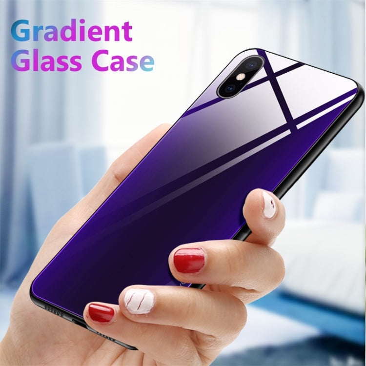 For iPhone XR Mocolo Gradient Color Glass Phone Case
