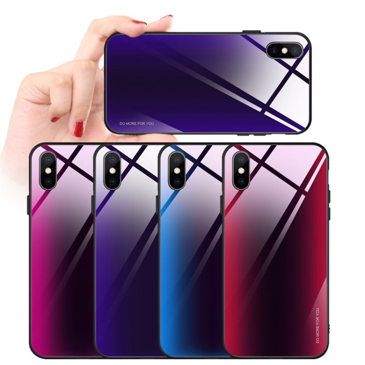 For iPhone XR Mocolo Gradient Color Glass Phone Case