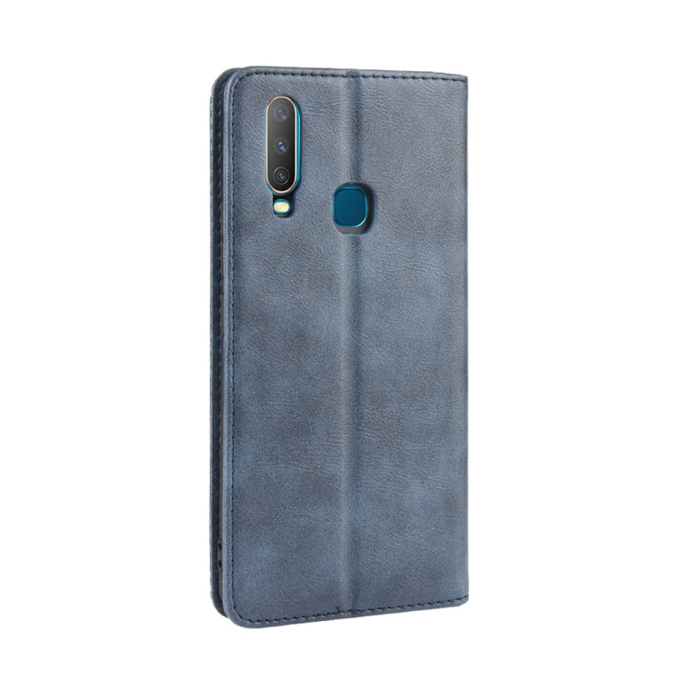 Magnetic Buckle Retro Crazy Horse Texture Horizontal Flip Leather Case fo Vivo Y17 / Y15 / Y3, with Holder & Card Slots & Photo Frame
