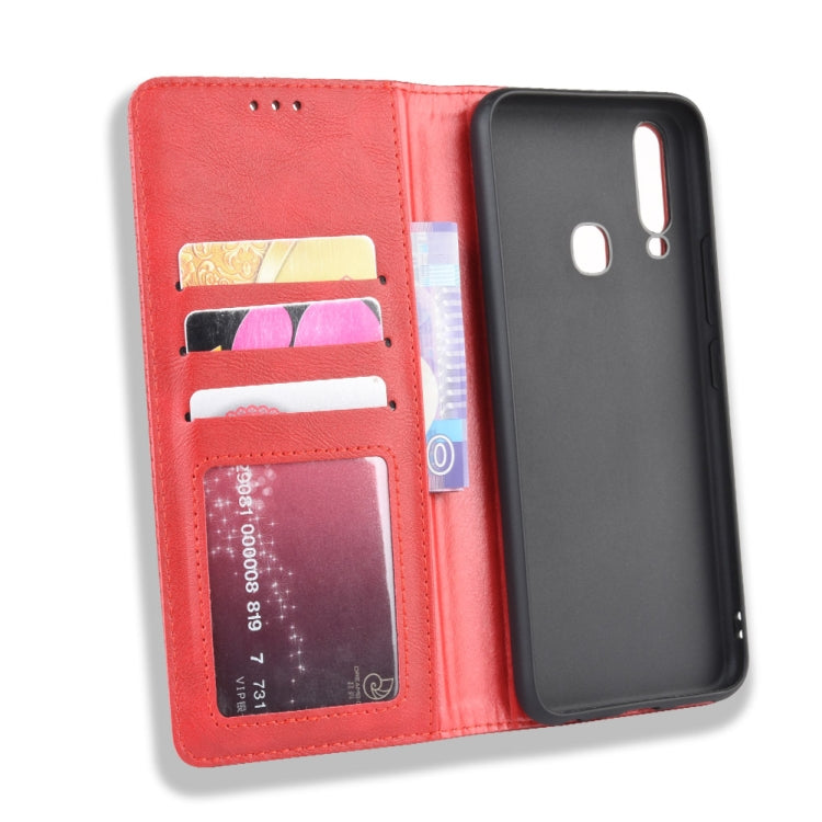 Magnetic Buckle Retro Crazy Horse Texture Horizontal Flip Leather Case fo Vivo Y17 / Y15 / Y3, with Holder & Card Slots & Photo Frame