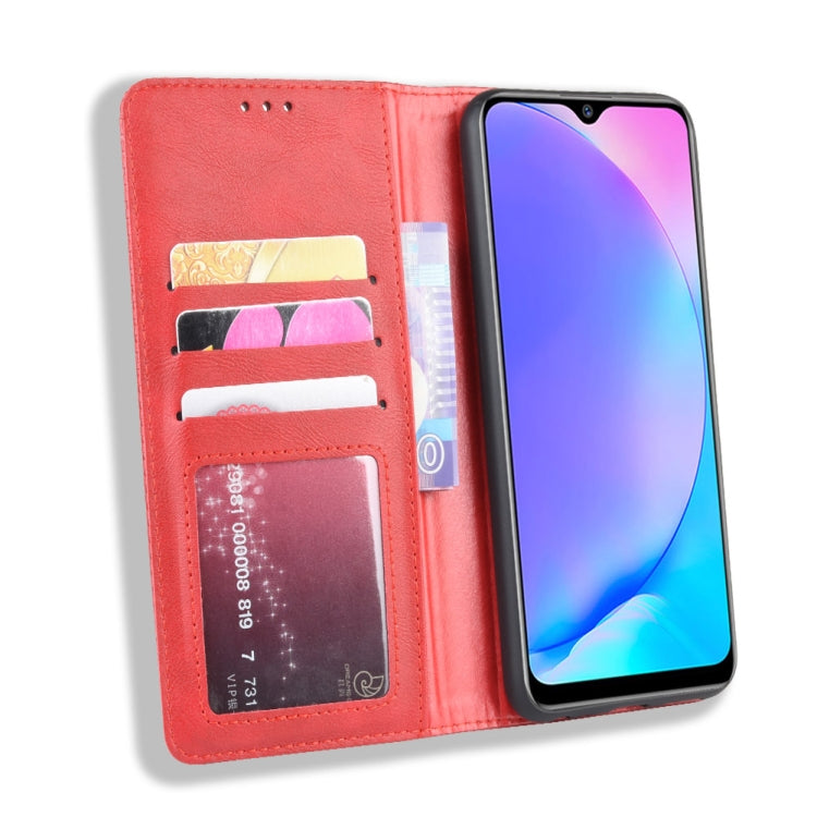 Magnetic Buckle Retro Crazy Horse Texture Horizontal Flip Leather Case fo Vivo Y17 / Y15 / Y3, with Holder & Card Slots & Photo Frame