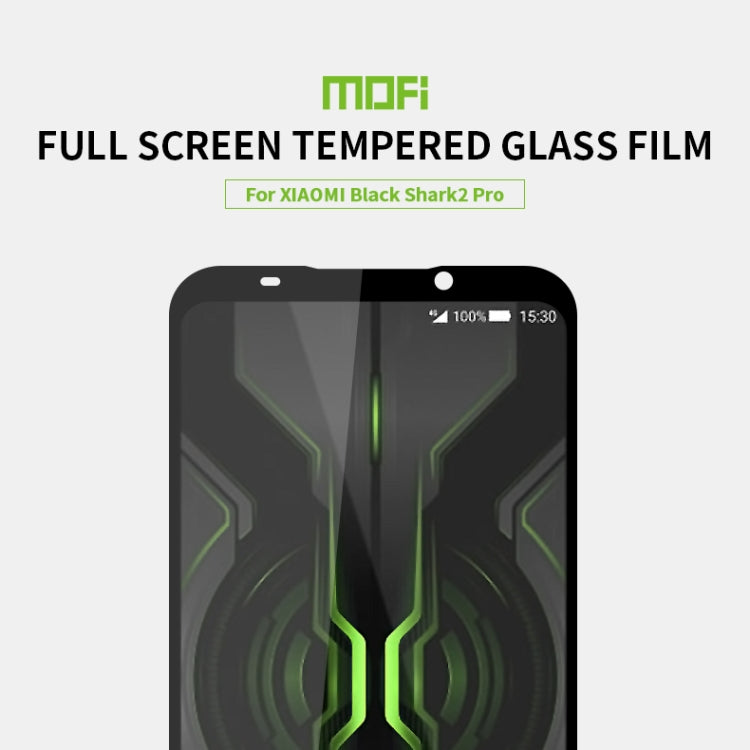 MOFI 9H 2.5D Full Screen Tempered Glass Film for Xiaomi Black shark2 Pro(Black)