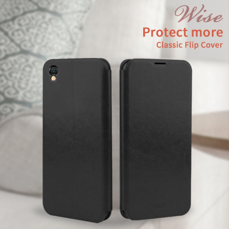 MOFI Rui Series Classical Leather Flip Leather Case With Bracket Embedded Steel Plate All-inclusive for Huawei Honor8S / Y5 2019(Black)