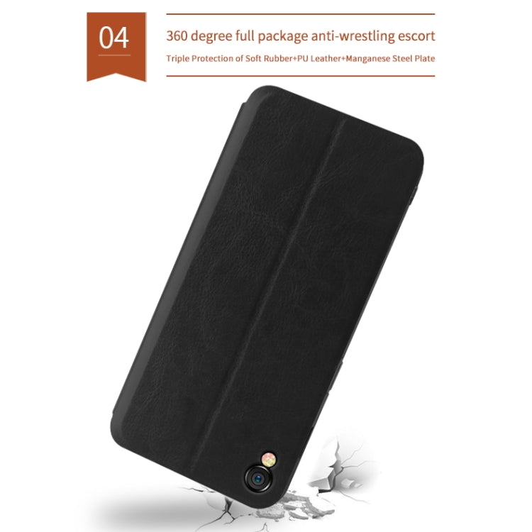 MOFI Rui Series Classical Leather Flip Leather Case With Bracket Embedded Steel Plate All-inclusive for Huawei Honor8S / Y5 2019(Black)